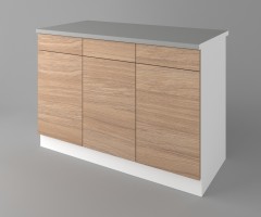 Долен кухненски шкаф с три чекмеджета и три врати Поларис 3