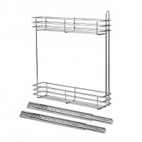 Кошница странично водене, с плавно прибиране, скрит водач - за шкаф 150, 200 мм 2