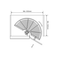 Кошница въртяща 1/2 за шкаф 800 мм  3