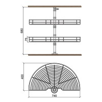 Кошница въртяща 1/2 за шкаф 800 мм  4