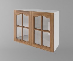 Горен кухненски шкаф с две врати за стъкло Астра - Канела 1