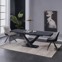 Разтегателна трапезна маса PLOCK - черна 8