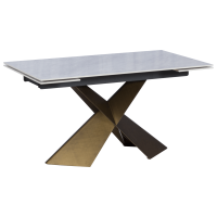 Разтегателна трапезна маса DABKI - бяло - злато 3