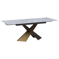 Разтегателна трапезна маса DABKI - бяло - злато 4