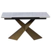 Разтегателна трапезна маса DABKI - бяло - злато 5