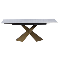 Разтегателна трапезна маса DABKI - бяло - злато 6