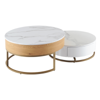 Комплект холни масички TAMPA 1 - бял + бук 3