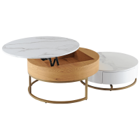 Комплект холни масички TAMPA 1 - бял + бук 4