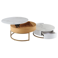 Комплект холни масички TAMPA 1 - бял + бук 5