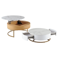 Комплект холни масички TAMPA 1 - бял + бук 6