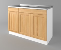 Долен кухненски шкаф с двукоритна мивка Калатея - Натурална 1