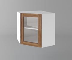 Горен кухненски шкаф за вътрешен ъгъл с една врата за стъкло Калатея - Канела 1