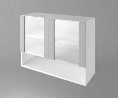 Горен кухненски шкаф с две остъклени врати и ниша Мирта 1