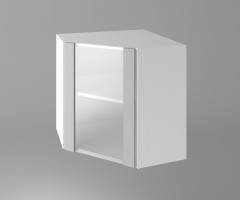 Горен кухненски шкаф за вътрешен ъгъл с една остъклена врата Мирта 1