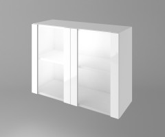 Горен кухненски шкаф с две остъклени врати Нарцис - Гланц 1