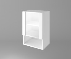 Горен кухненски шкаф с една врата със стъкло и ниша Нарцис 1